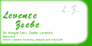 levente zsebe business card